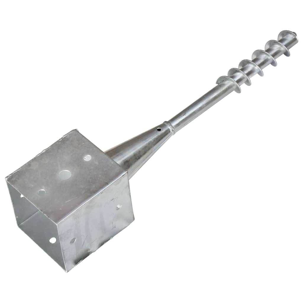 jordpløkker 2 stk. 12 x 12 x 56 cm galvaniseret stål sølvfarvet