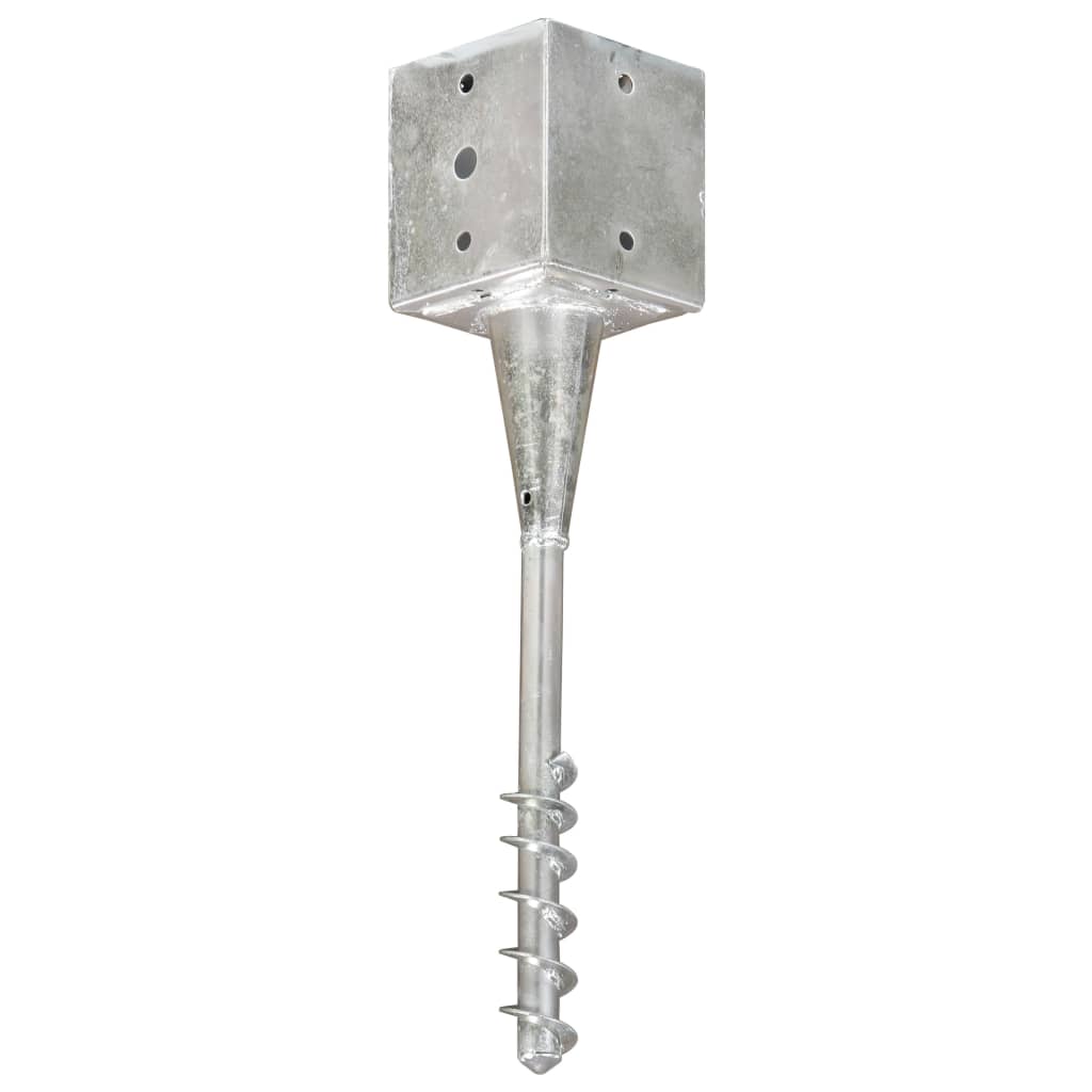 jordpløkker 6 stk. 12 x 12 x 56 cm galvaniseret stål sølvfarvet