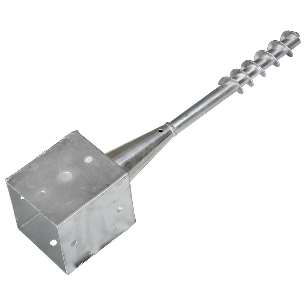 jordpløkker 6 stk. 12 x 12 x 56 cm galvaniseret stål sølvfarvet