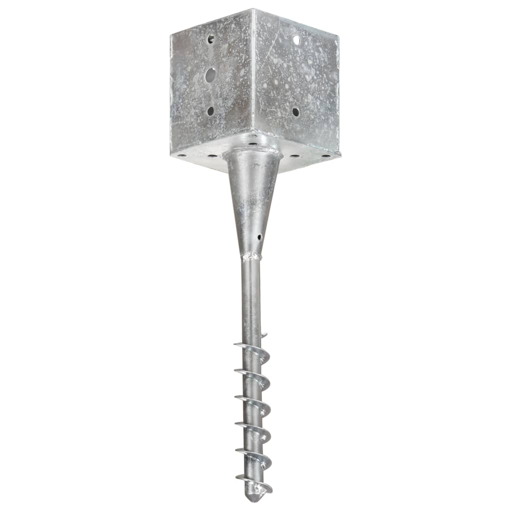 jordpløkker 6 stk.14x14x58 cm galvaniseret stål sølvfarvet