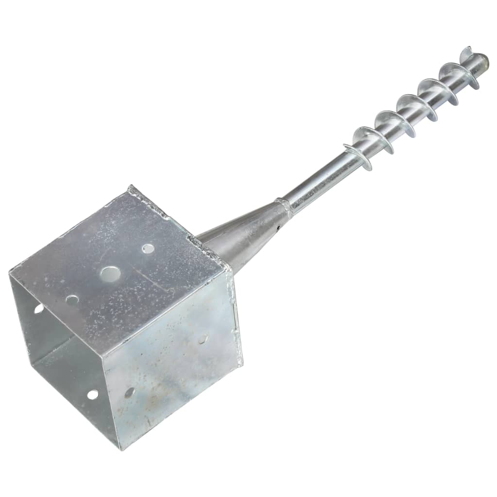 jordpløkker 6 stk.14x14x58 cm galvaniseret stål sølvfarvet