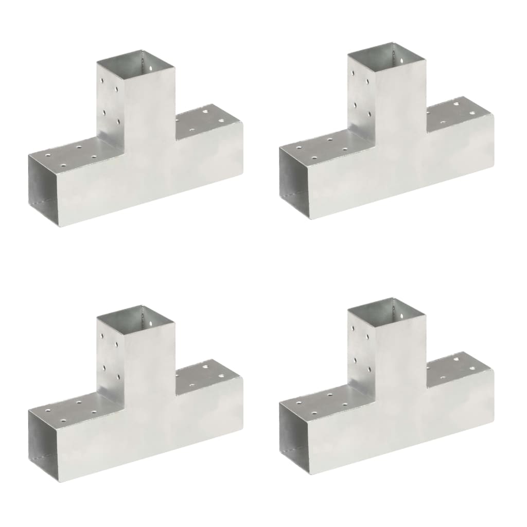 stolpebeslag T-form 4 stk. 71x71 mm galvaniseret metal