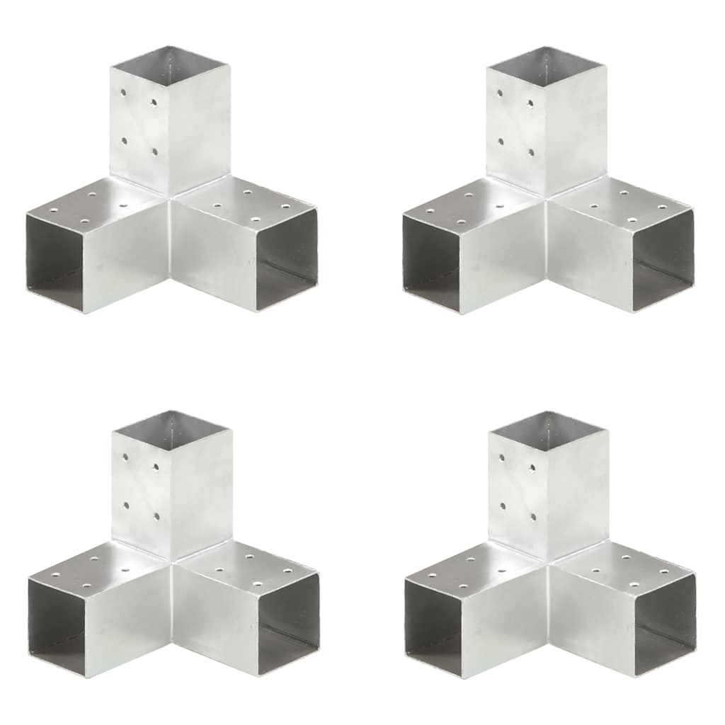 stolpebeslag Y-form 4 stk. 71x71 mm galvaniseret metal