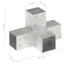 stolpebeslag X-form 4 stk. 81x81 mm galvaniseret metal