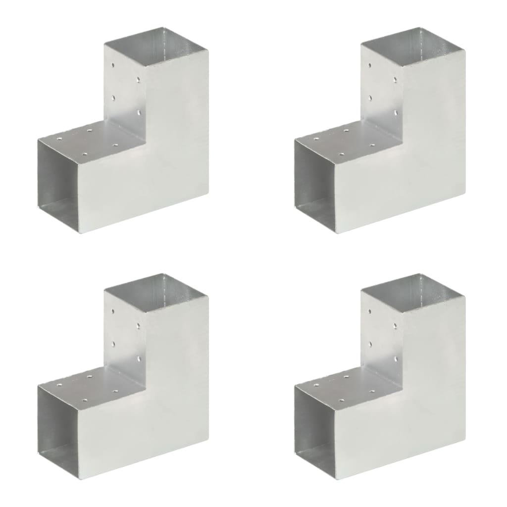 stolpebeslag L-form 4 stk. 91x91 mm galvaniseret metal