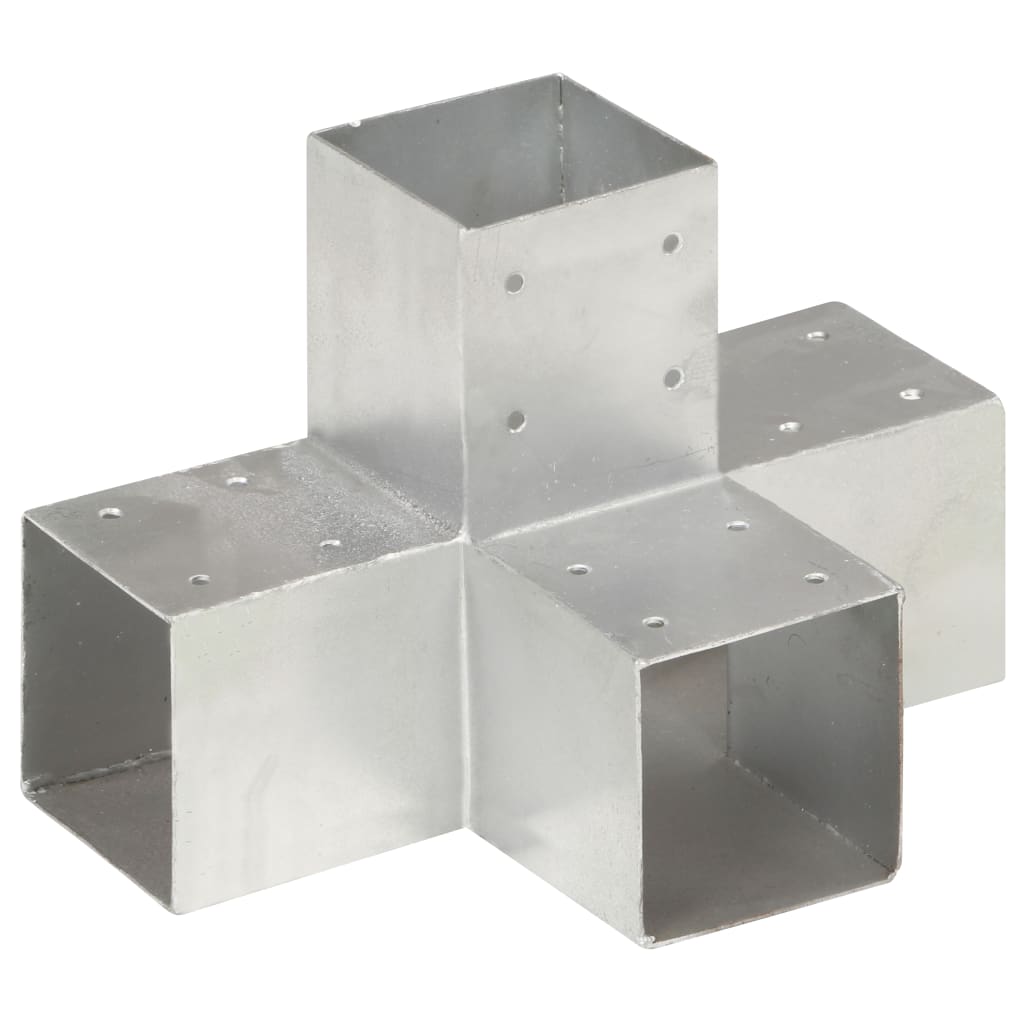 stolpebeslag X-form 4 stk. 91x91 mm galvaniseret metal
