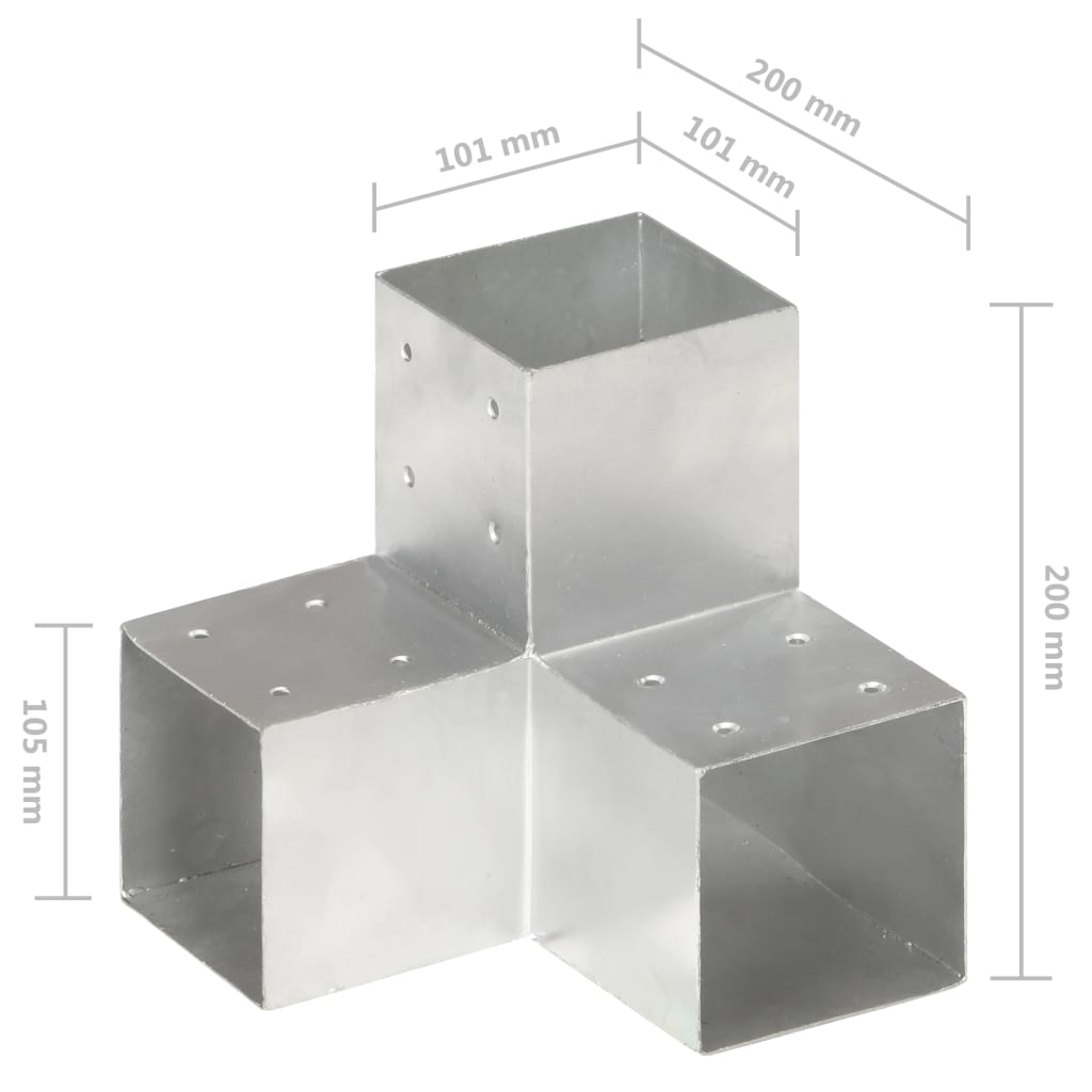 stolpebeslag Y-form 101x101 mm galvaniseret metal