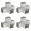 stolpebeslag X-form 4 stk. 101x101 mm galvaniseret metal
