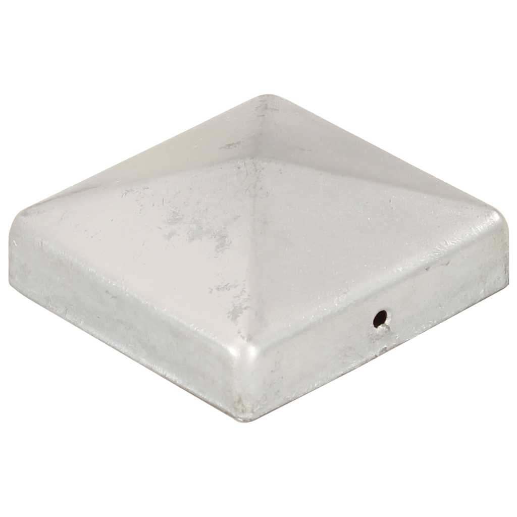 pyramideformede stolpehætter 6 stk. 81x81 mm galvaniseret metal