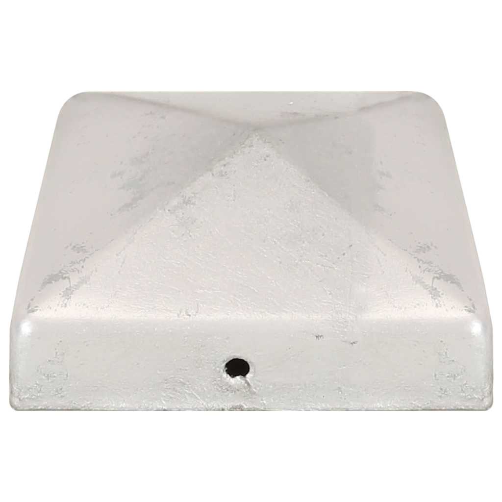 pyramideformede stolpehætter 6 stk. 81x81 mm galvaniseret metal