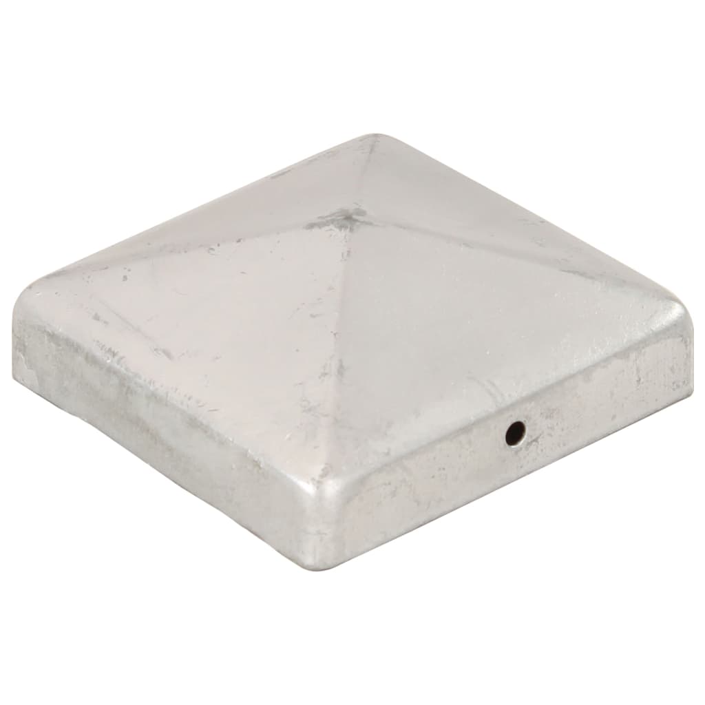 pyramideformede stolpehætter 6 stk. 91x91 mm galvaniseret metal