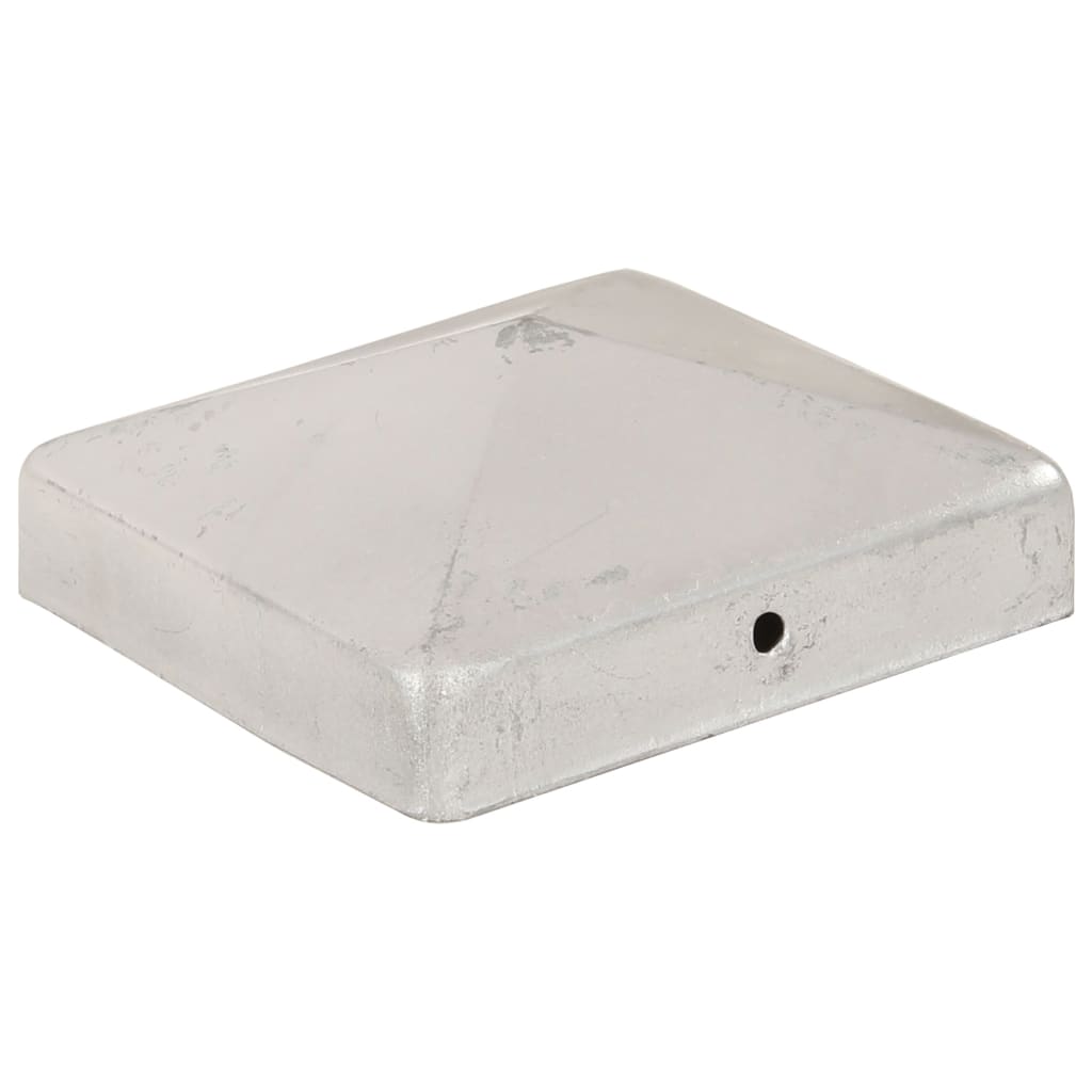 pyramideformede stolpehætter 6 stk. 91x91 mm galvaniseret metal