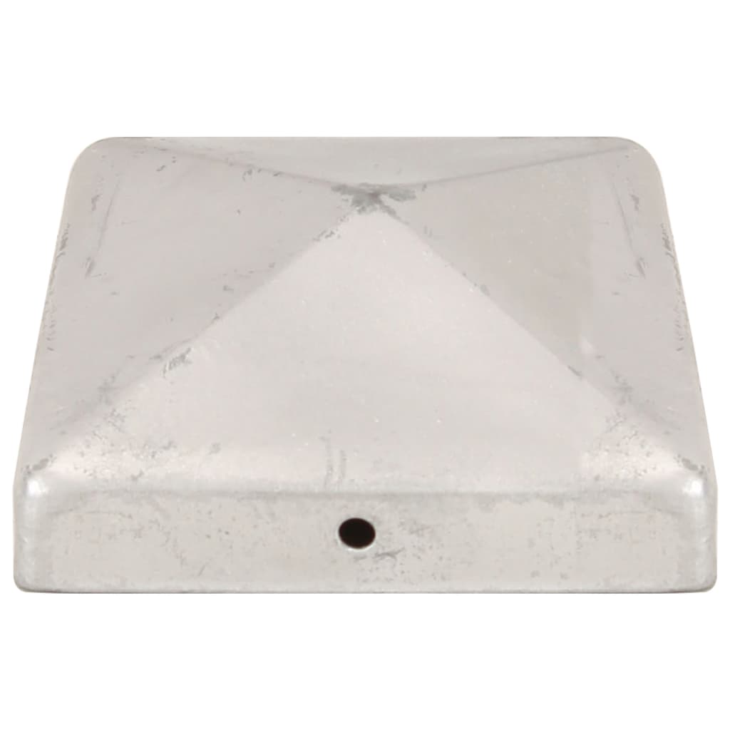 pyramideformede stolpehætter 6 stk. 91x91 mm galvaniseret metal