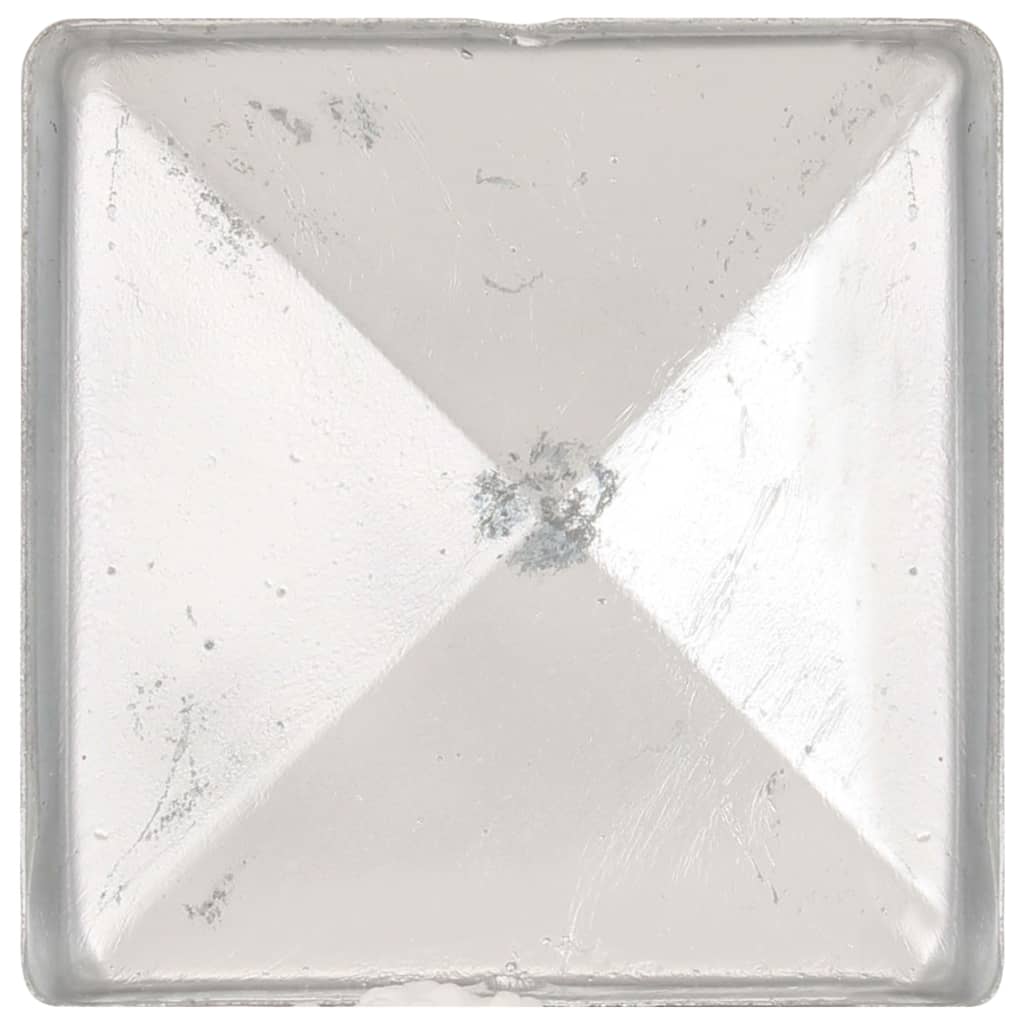 pyramideformede stolpehætter 6 stk. 91x91 mm galvaniseret metal