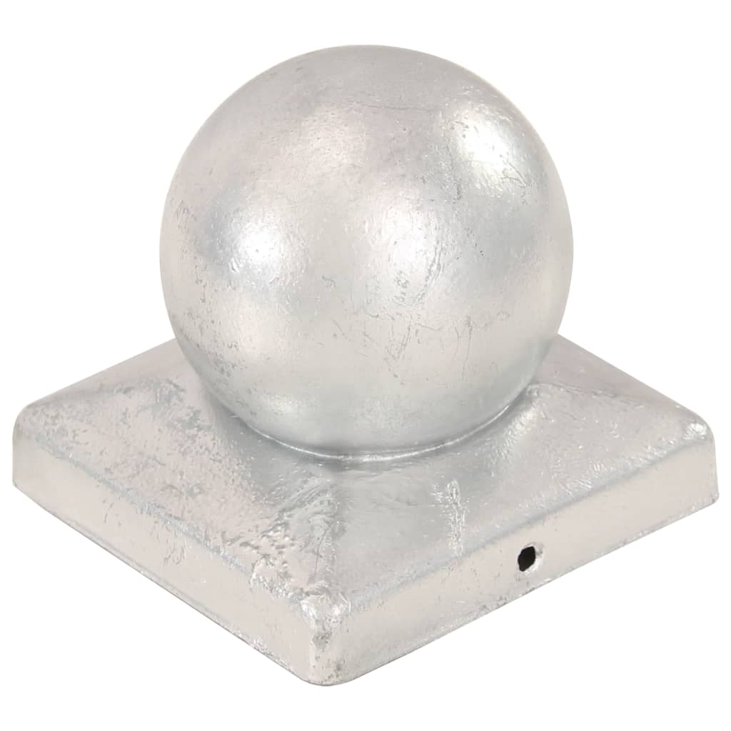 globusformet stolpehætte 6 stk. 101x101 mm galvaniseret metal