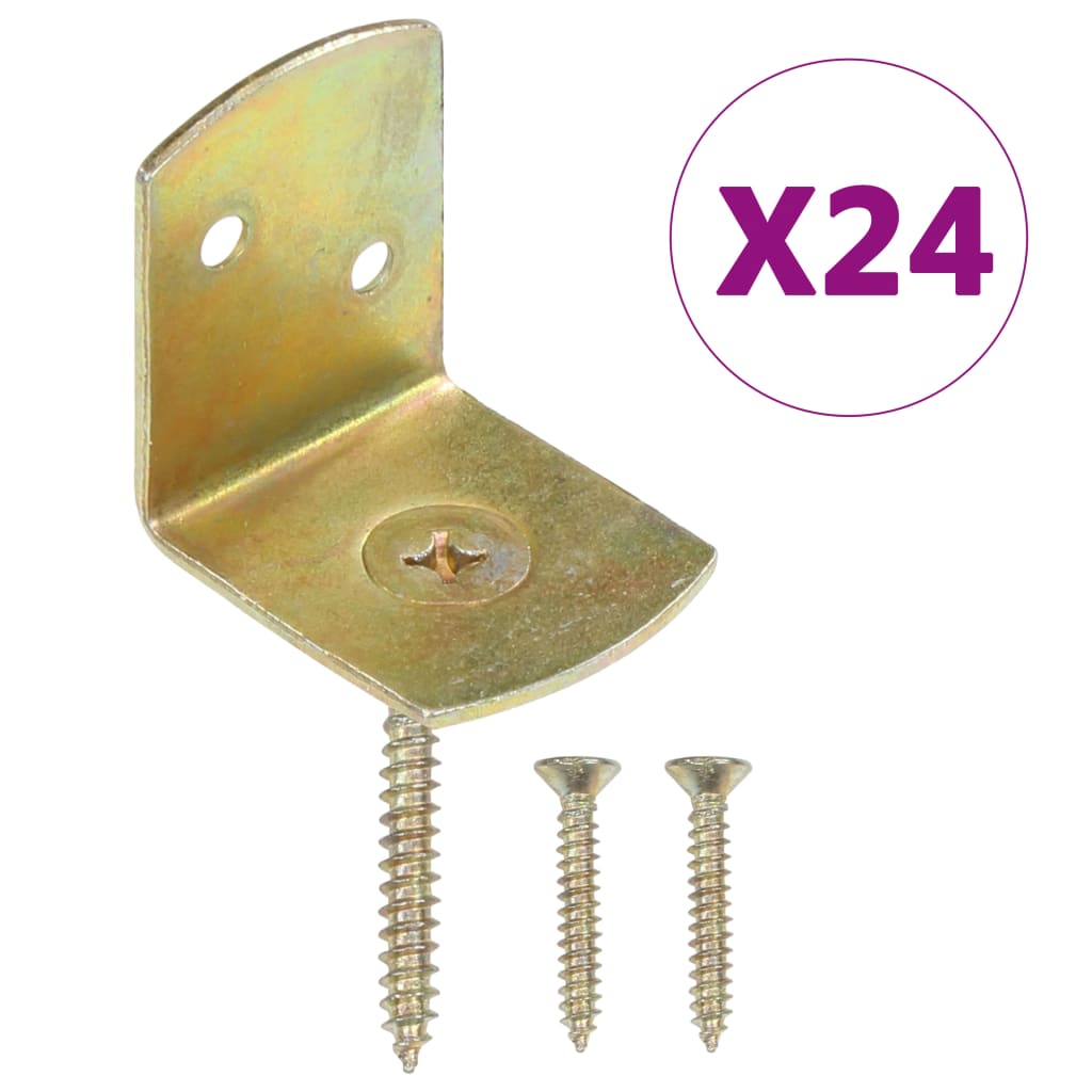 beslag til hegnspanel 24 stk. L-formet galvaniseret metal