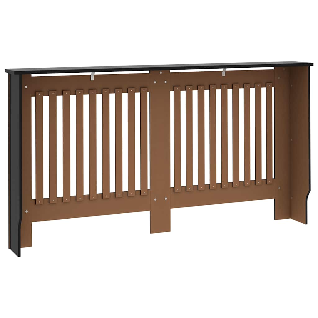 radiatorskjuler 152x19x81,5 cm konstrueret træ sort