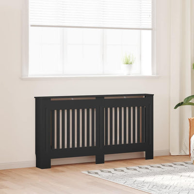 radiatorskjuler 152x19x81,5 cm konstrueret træ sort