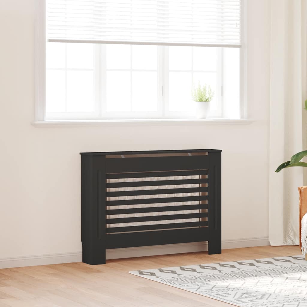 radiatorskjuler 112x19x81,5 cm MDF sort