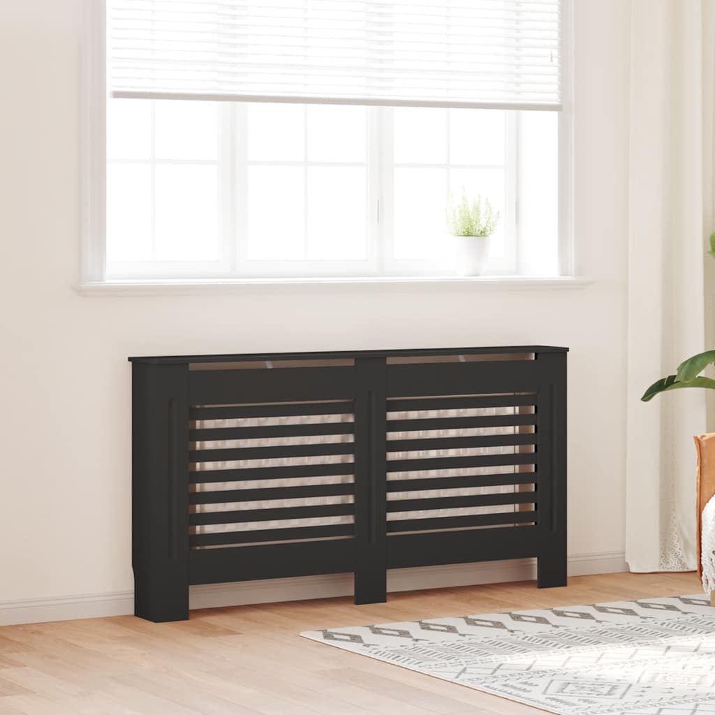 radiatorskjuler 152x19x81,5 cm MDF sort