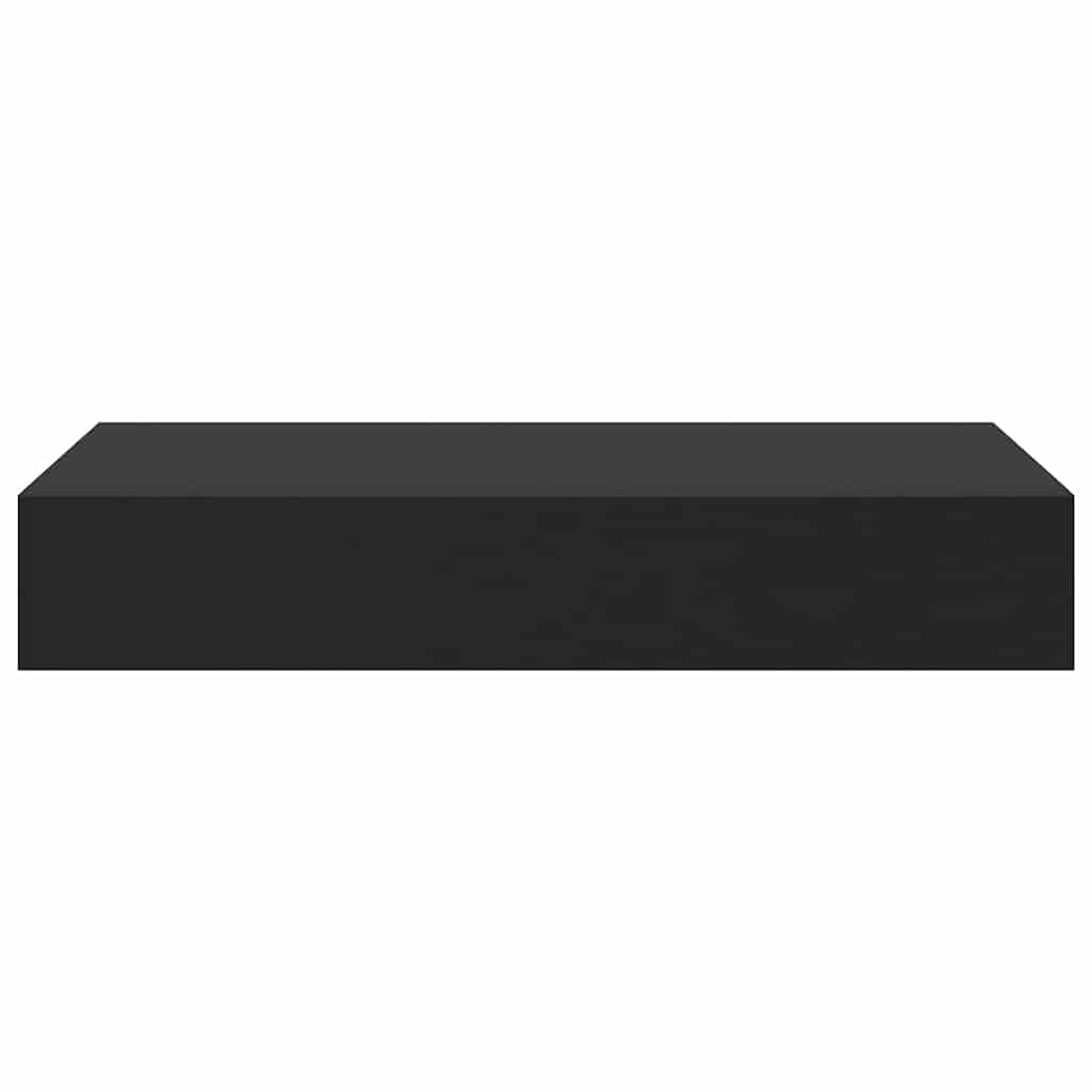 væghylde med skuffe 48x25x8 cm sort