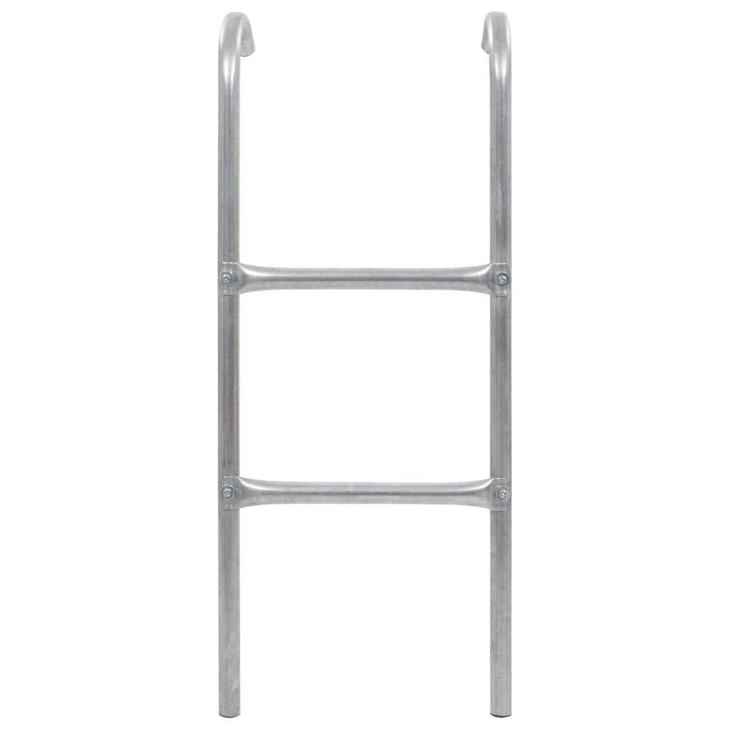 trampolinstige med 2 trin 72 cm stål sølvfarvet (egnet til 65 cm i højden)