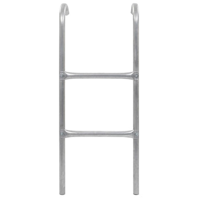 trampolinstige med 2 trin 72 cm stål sølvfarvet (egnet til 65 cm i højden)