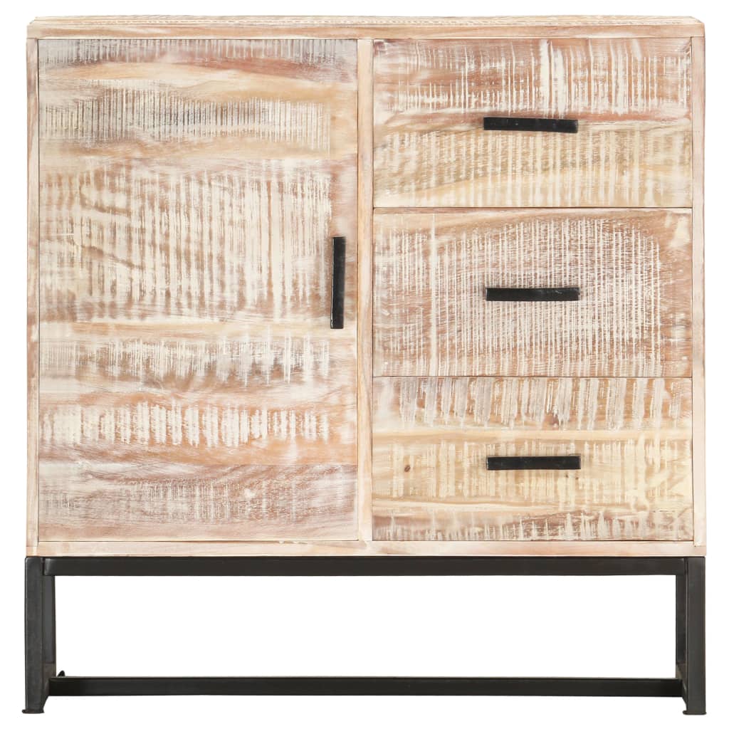 skænk 73 x 30 x 75 cm massivt akacietræ hvid