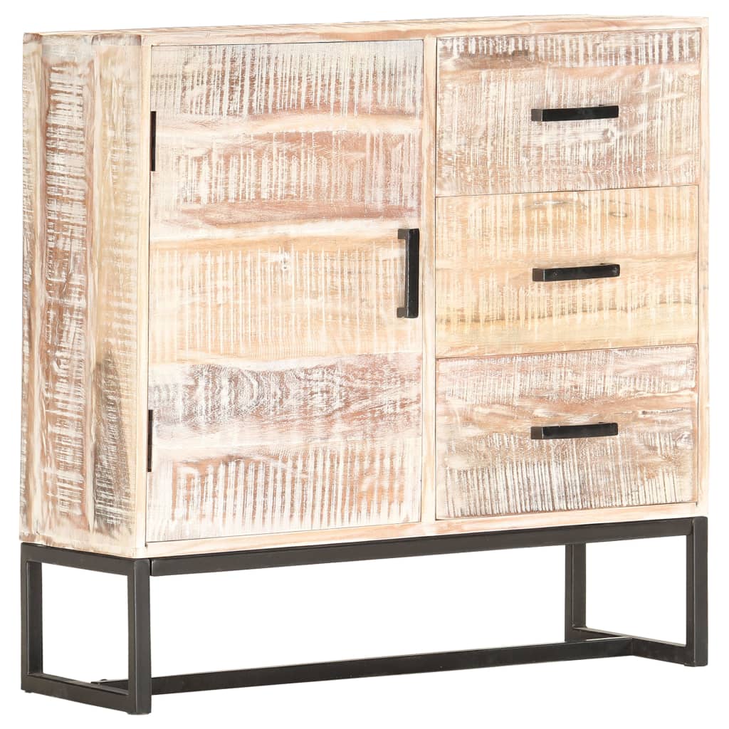 skænk 73 x 30 x 75 cm massivt akacietræ hvid