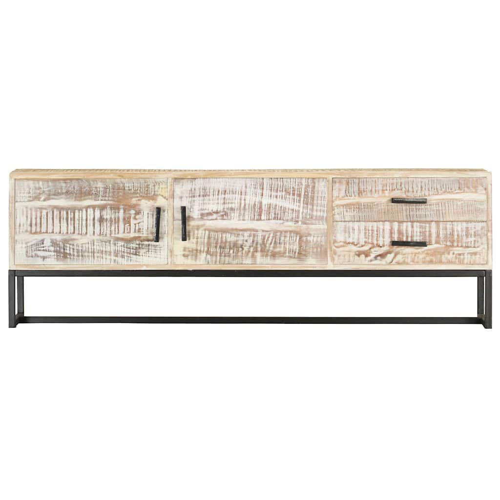 tv-skab 140 x 30 x 45 cm massivt akacietræ hvid