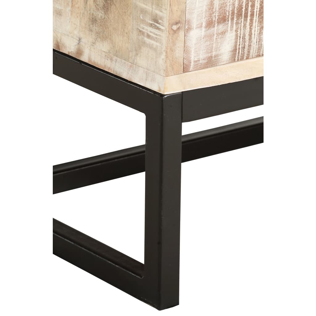sofabord 117 x 50 x 30 cm massivt akacietræ hvid