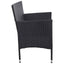 3-personers havesofa med hynder polyrattan sort