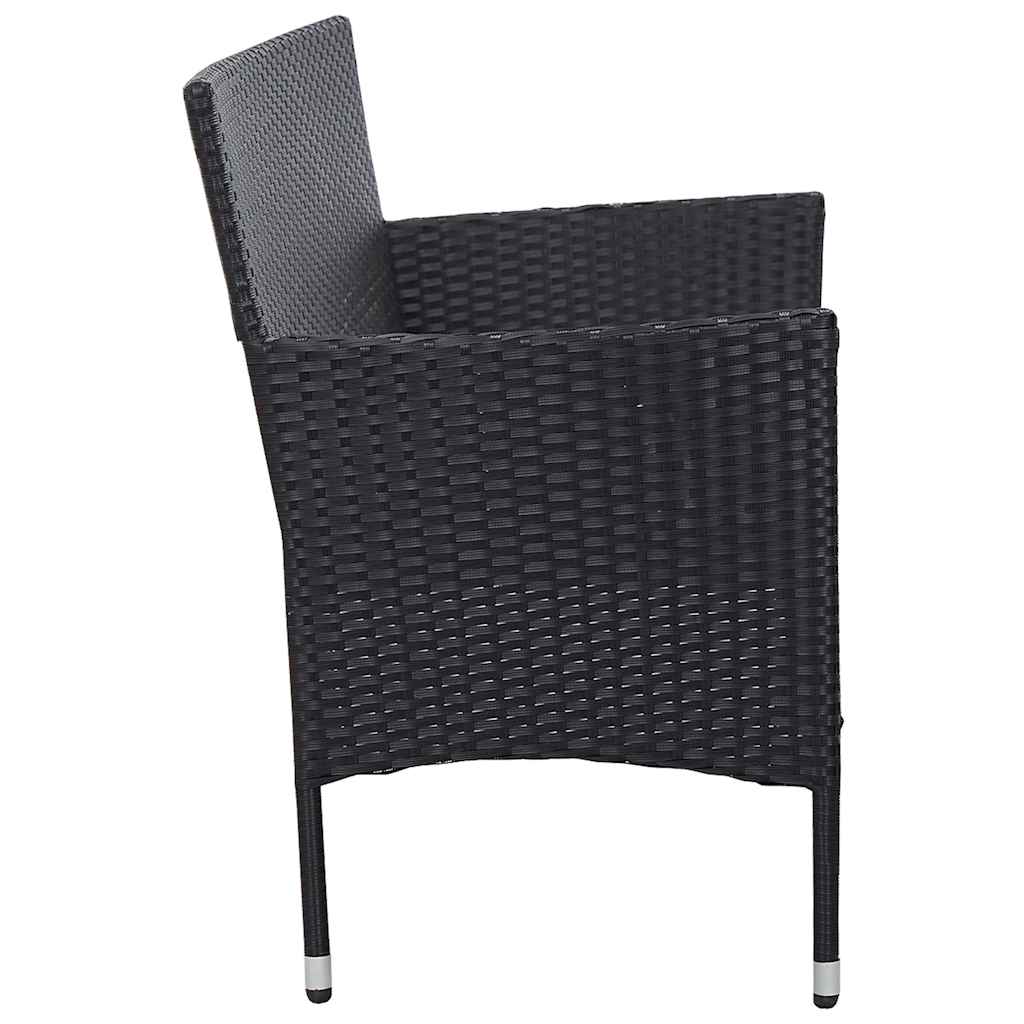 3-personers havesofa med hynder polyrattan sort