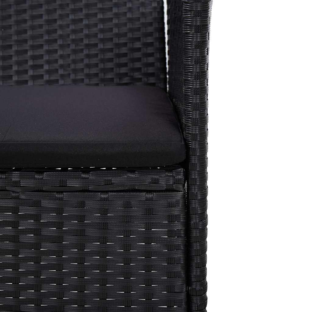 3-personers havesofa med hynder polyrattan sort