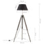 gulvlampe med trefod 141 cm massivt teaktræ sort og guldfarvet