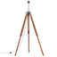 gulvlampe med trefod 141 cm massivt teaktræ honningbrun og hvid