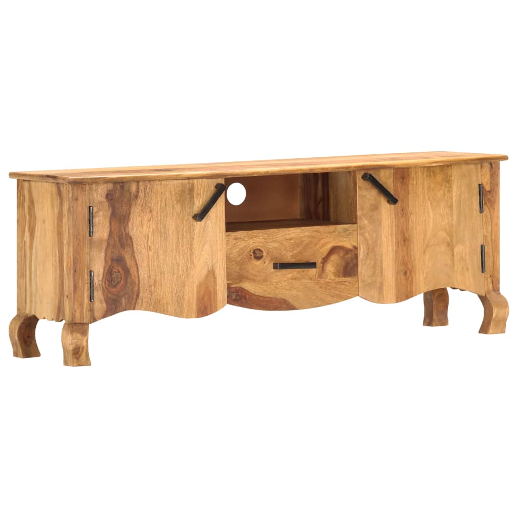 tv-bord 115x30x42 cm massivt teaktræ