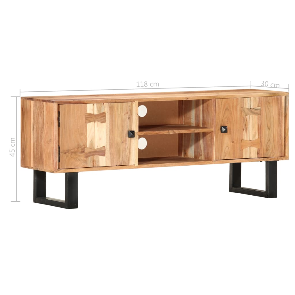 tv-skab 118 x 30 x 45 cm massivt akacietræ