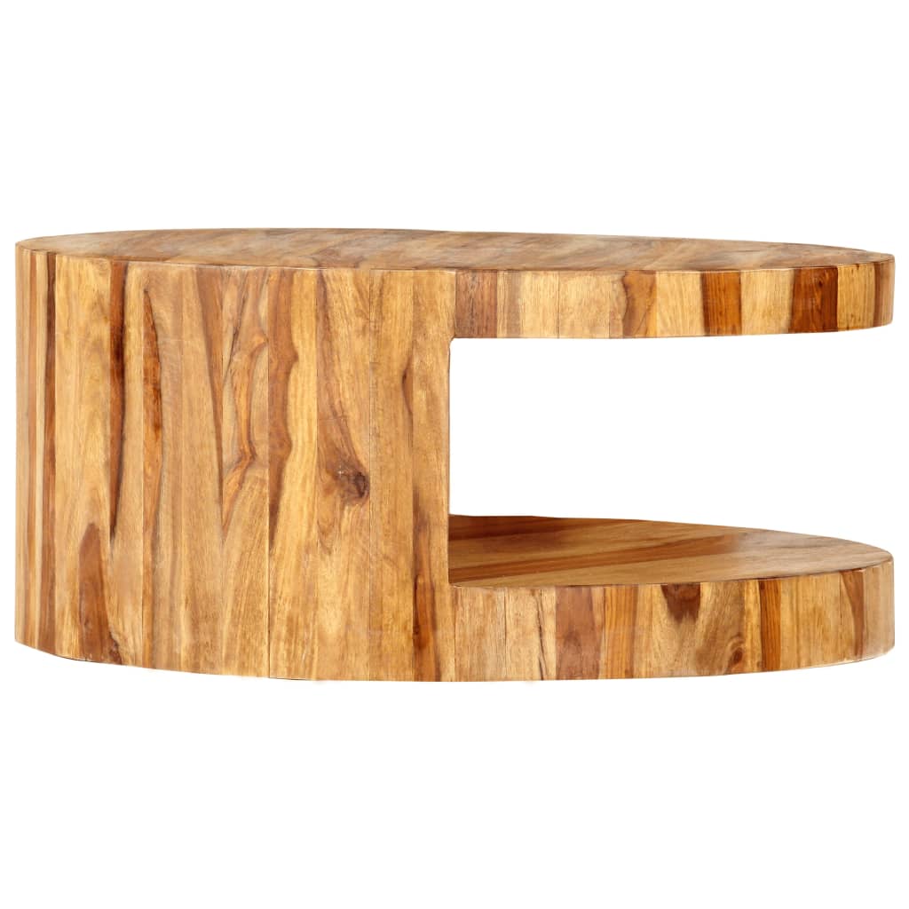 rundt sofabord 65x30 cm massivt akacietræ