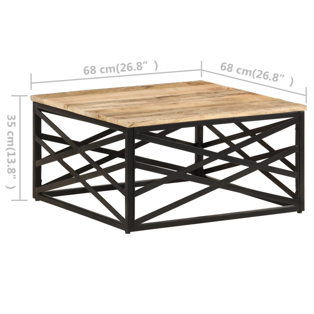 sofabord 68x68x35 cm massivt mangotræ