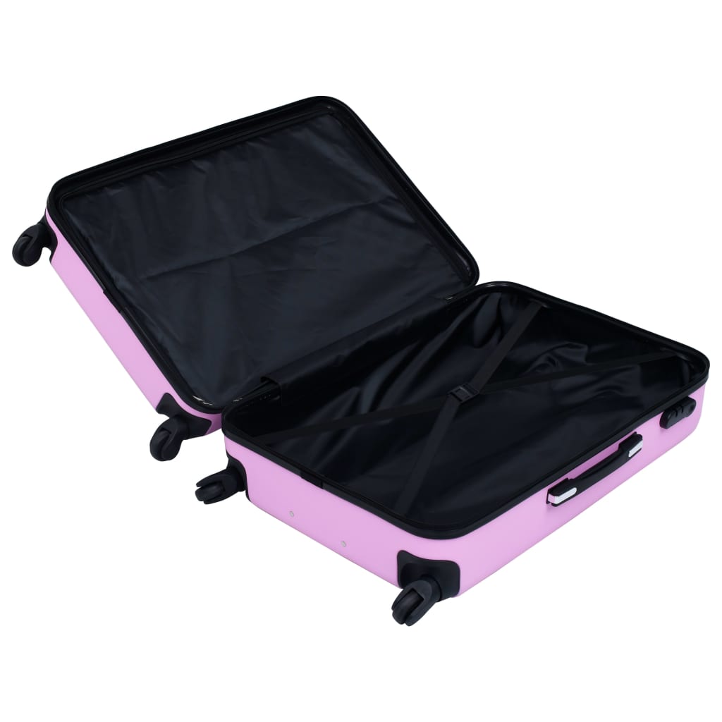 kuffertsæt 3 stk. hardcase ABS pink