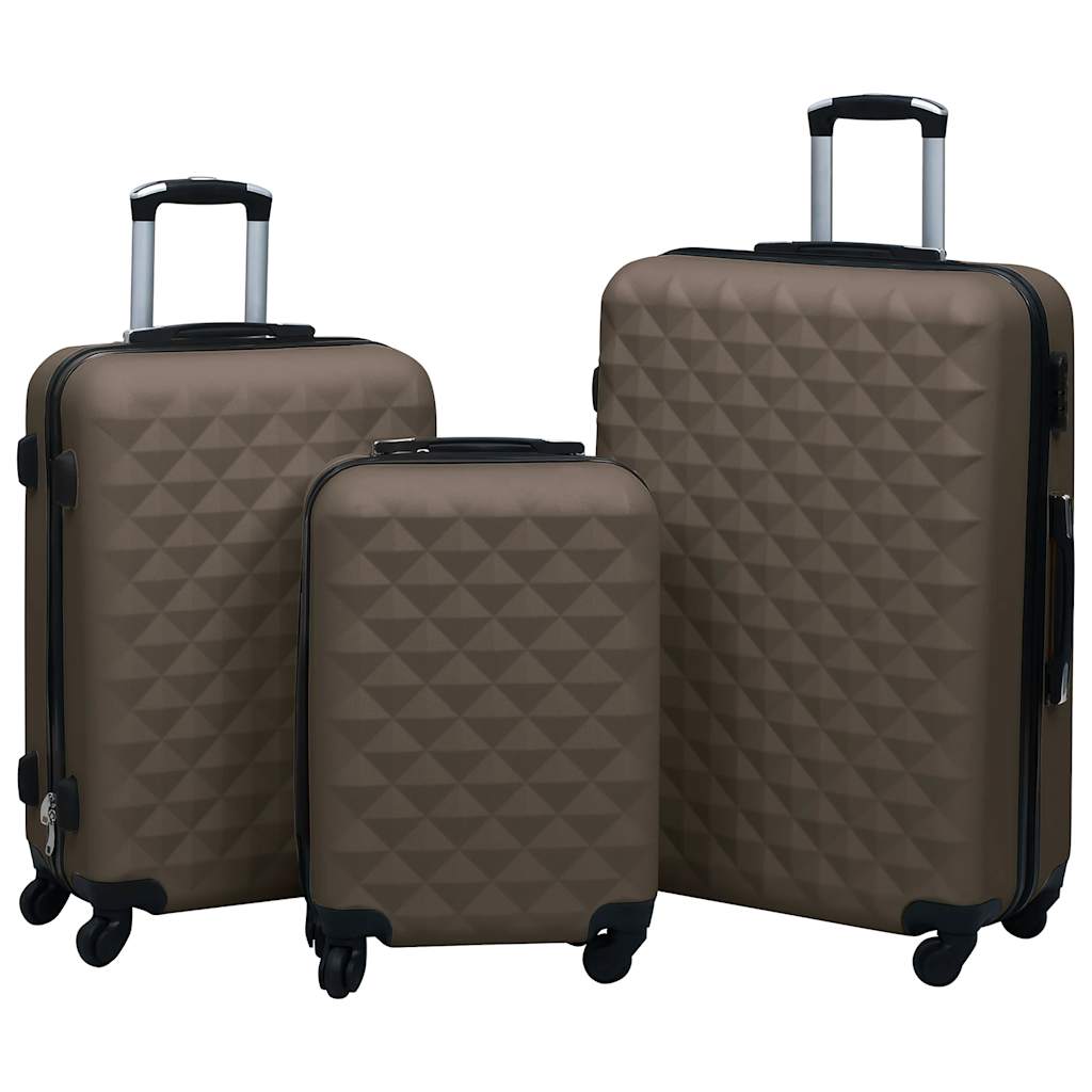 kuffertsæt 3 stk. hardcase ABS brun
