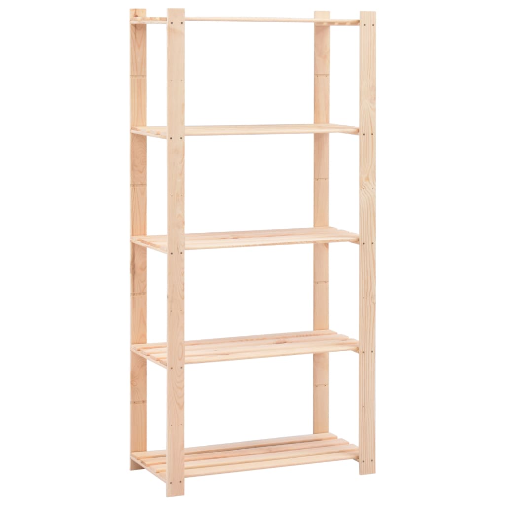 reoler 3 stk. 5 hylder 80x38x170 cm massivt fyrretræ 250 kg