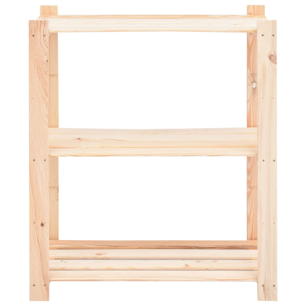 reoler 2 stk. 3 hylder 80x38x90 cm massivt fyrretræ 150 kg