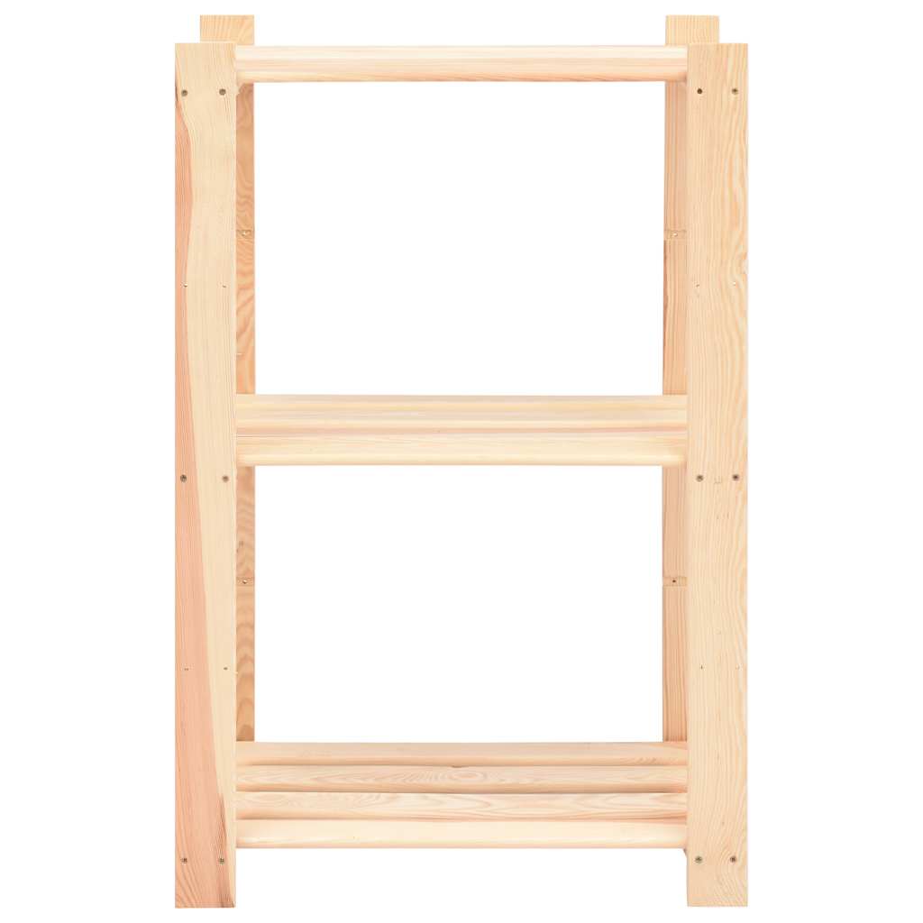 reoler 2 stk. 3 hylder 60x38x90 cm massivt fyrretræ 150 kg