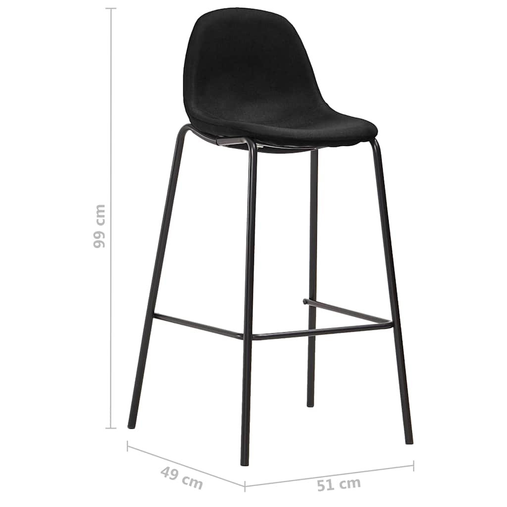 barsæt 3 dele stof sort