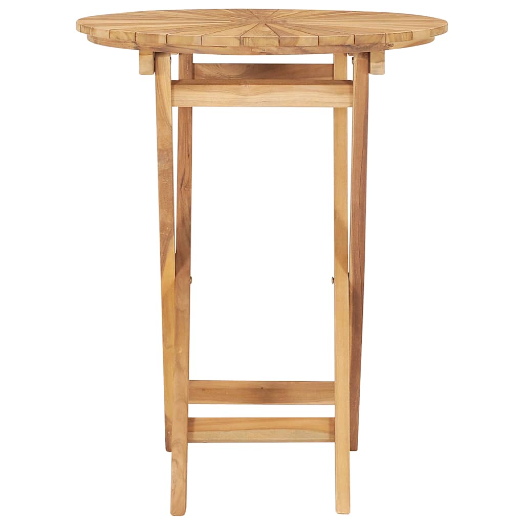 foldbart havebord Ø 60 cm massivt teaktræ