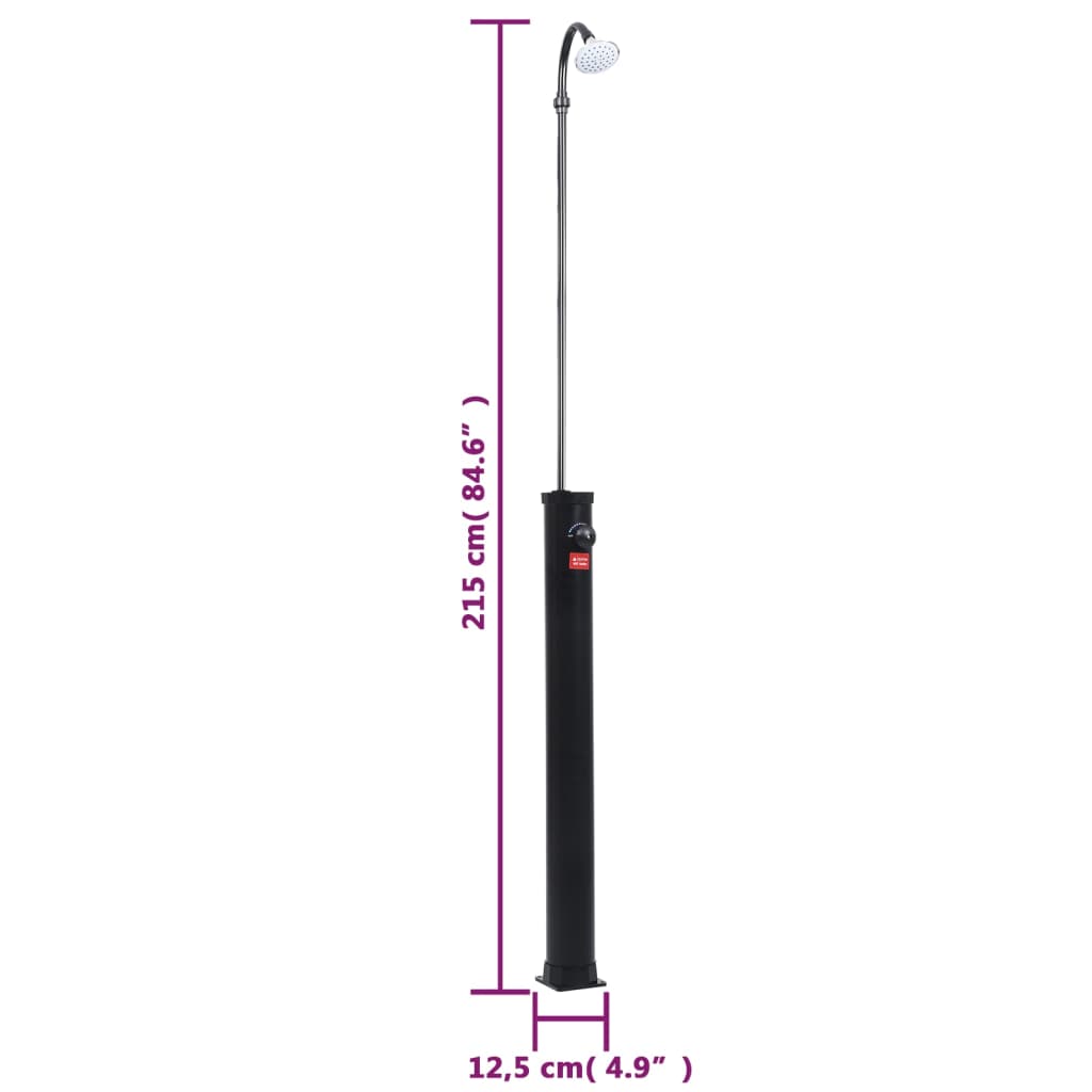 solopvarmet bruser 215 cm 8 l sort