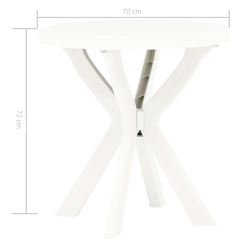 bistrobord Ø70 cm plastik hvid