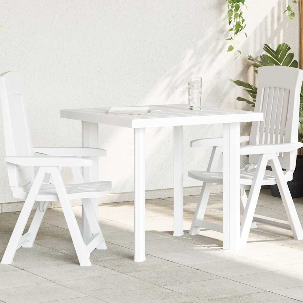 havebord 80 x 75 x 72 cm plastik hvid